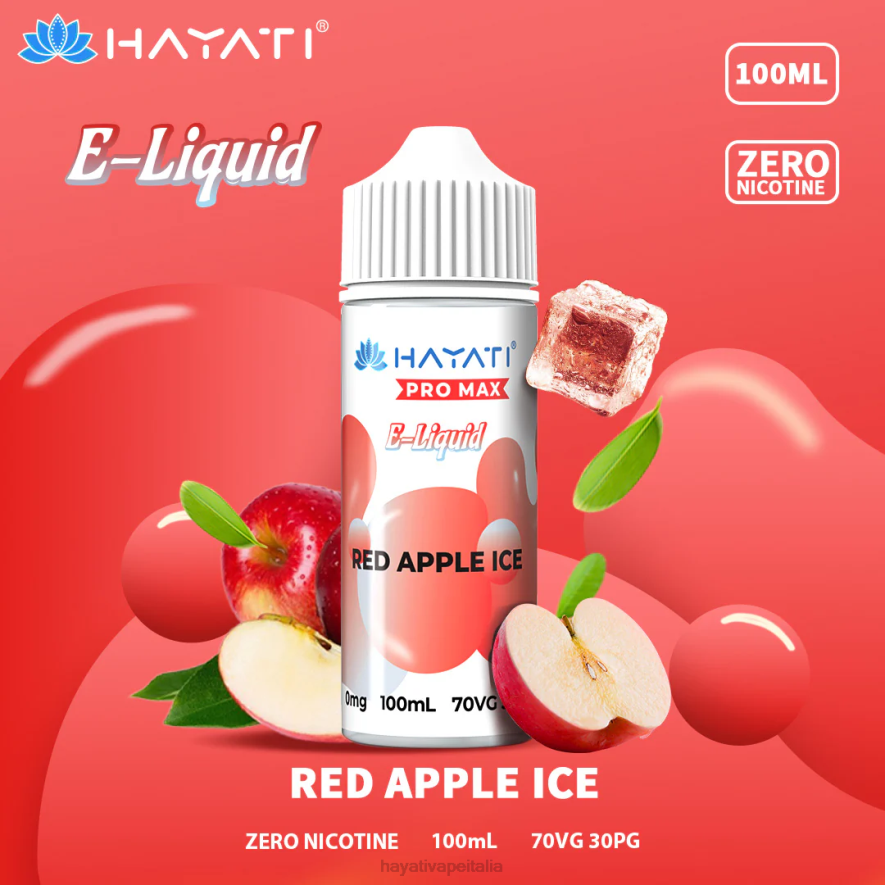 Hayati Pro Max sali di nicotina 6NH0257 Hayati vape review ghiaccio alla mela rossa