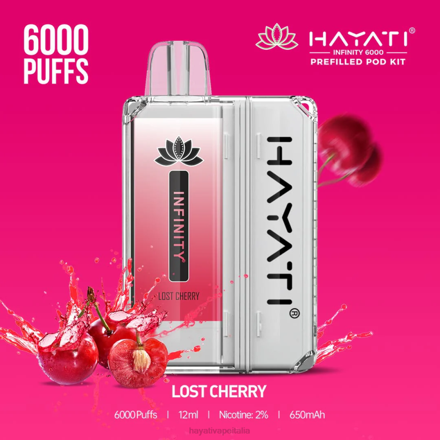 Hayati Infinity 6000 kit di capsule 6NH0154 Hayati vape flavours ciliegia perduta