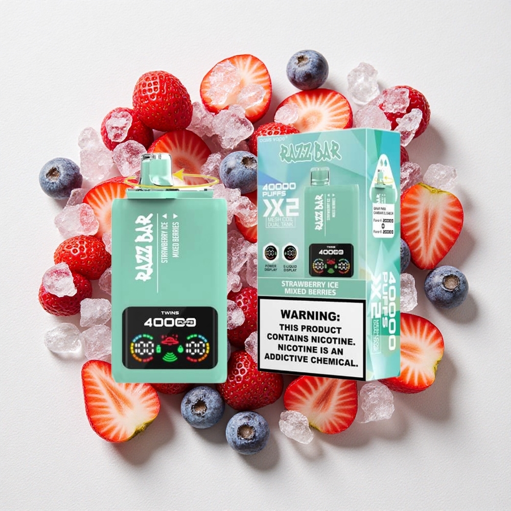 Fragola Ghiaccio_Bacche Miste Razz Bar 40000 Puffs Display Potenza Fragola Ghiaccio_Bacche Miste Razz Bar 40000 Puffs Display Potenza