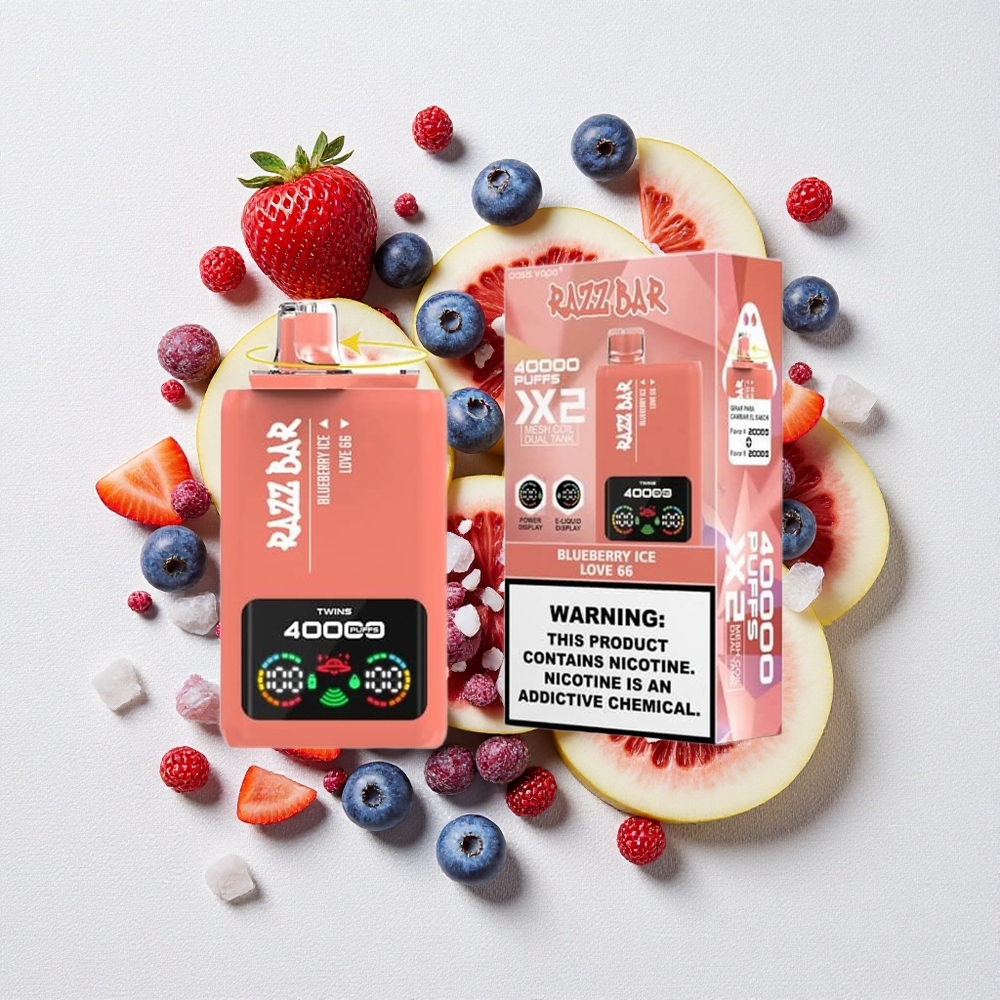 Mirtillo Ghiaccio Amore 66 Razz Bar 40000 Puffs Display Potenza Mirtillo Ghiaccio Amore 66 Razz Bar 40000 Puffs Display Potenza