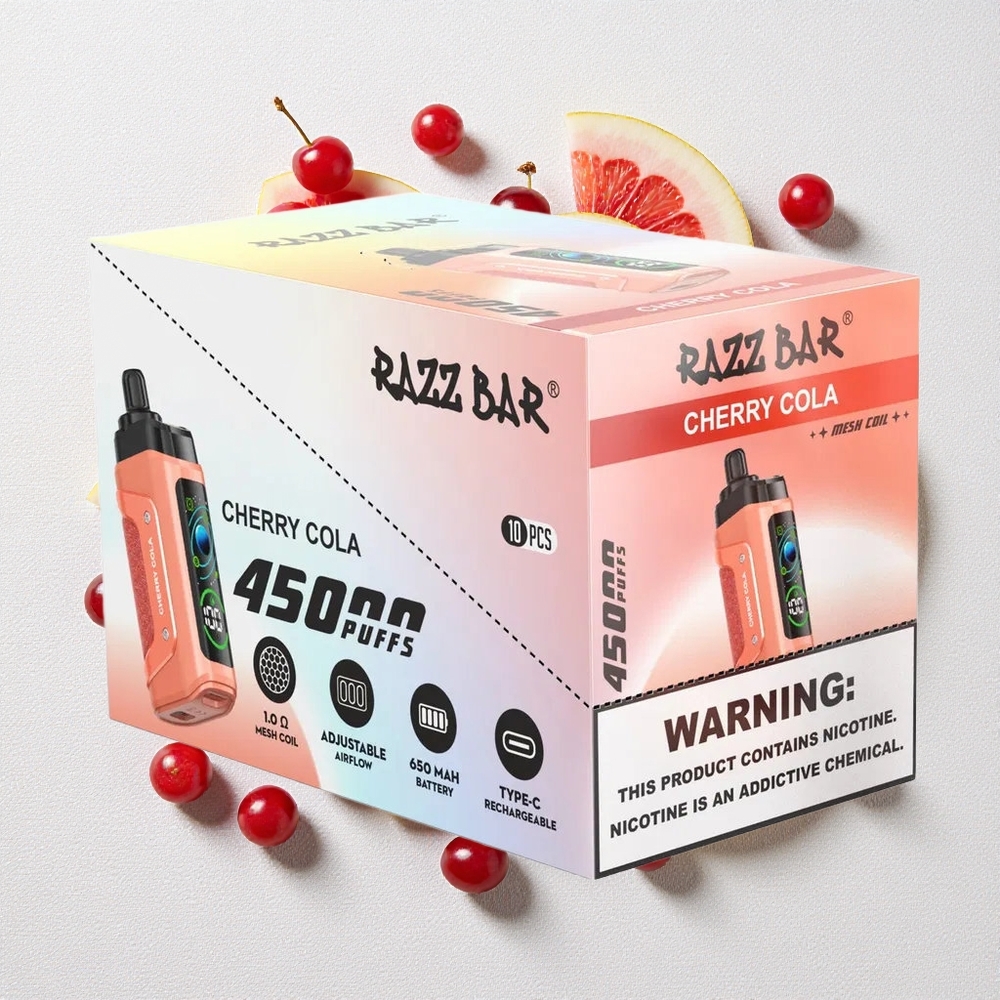 Ciliegia Cola Razz Bar 45000 Puffs Bobina Mesh 1.0 Ohm