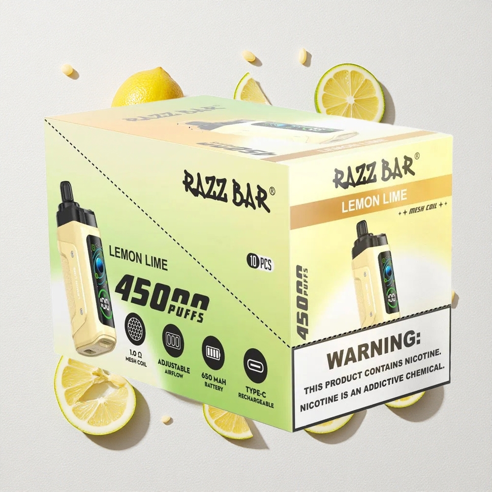 Limon Lime Razz Bar 45000 Puffs Bobina Mesh 1.0 Ohm