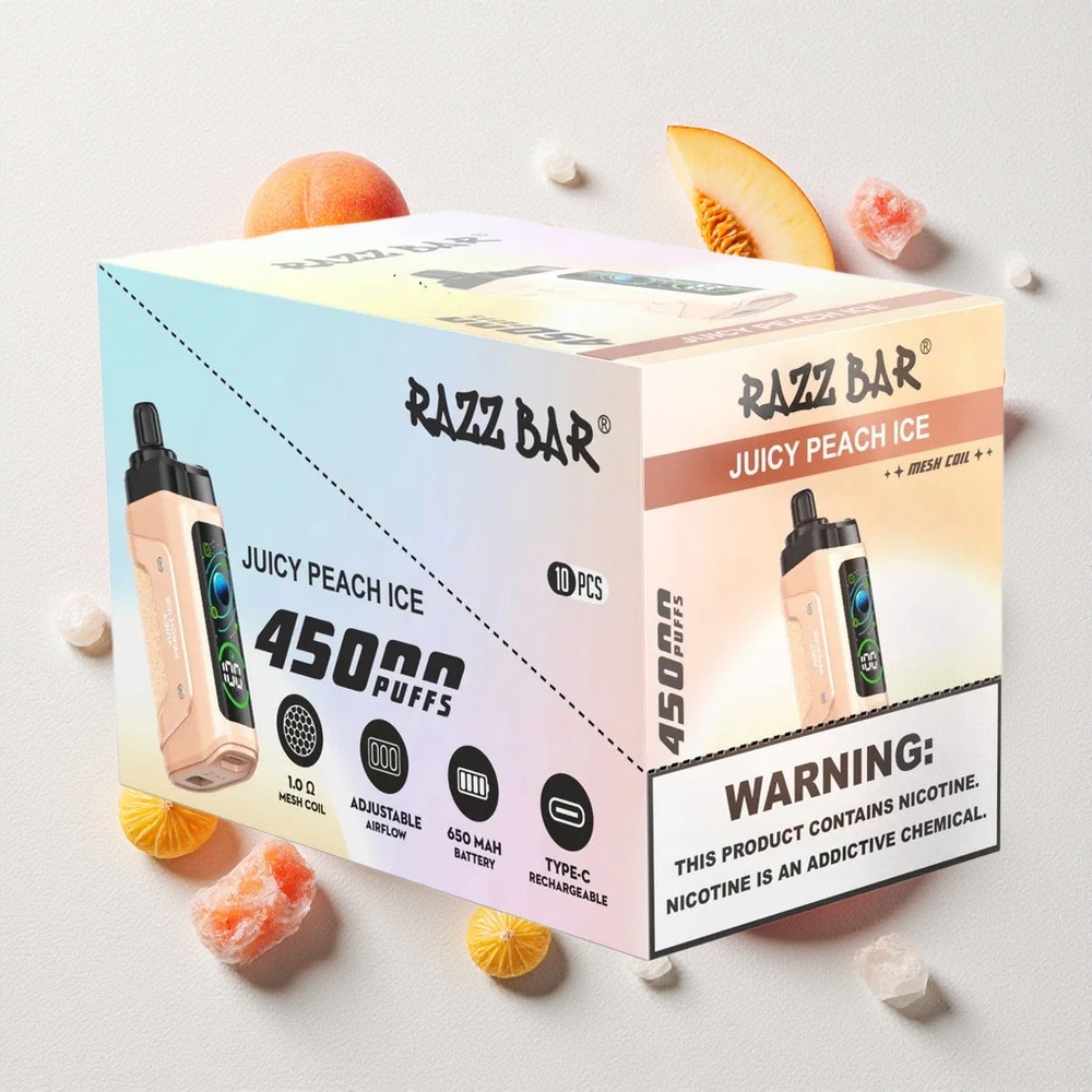 Pesca Ghiacciata Succosa Razz Bar 45000 Puffs Bobina Mesh 1.0 Ohm