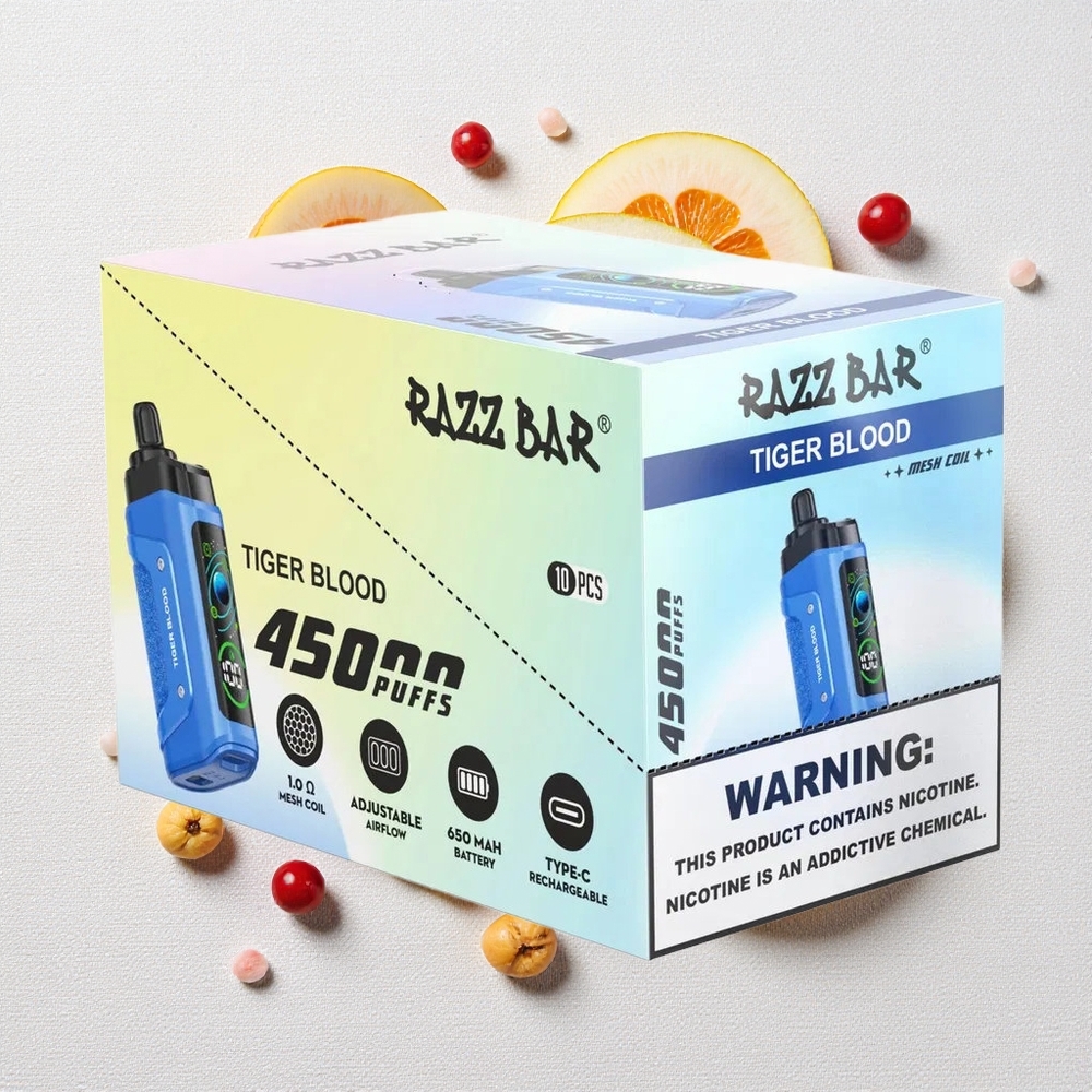 Sangue di Tigre Razz Bar 45000 Puffs Bobina Mesh 1.0 Ohm