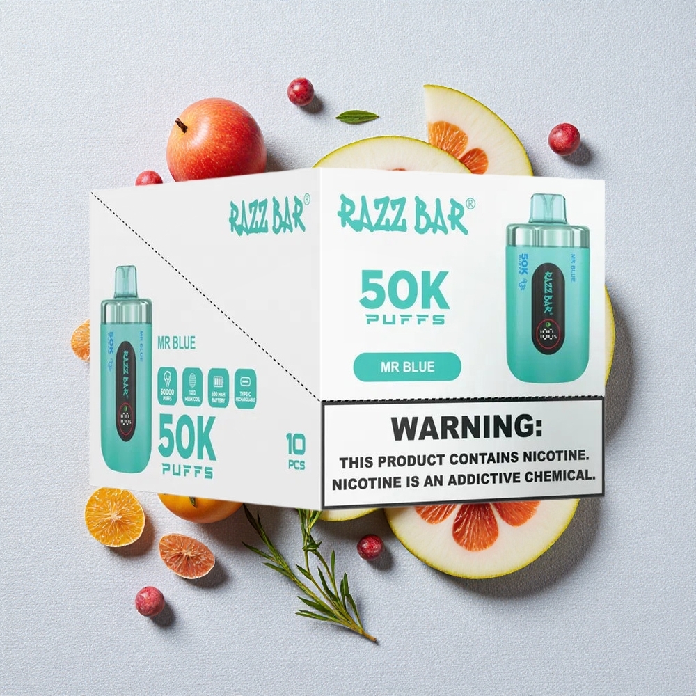 Blu Mr Razz Bar 50000 Puffs Bobina Mesh 1.0 Ohm