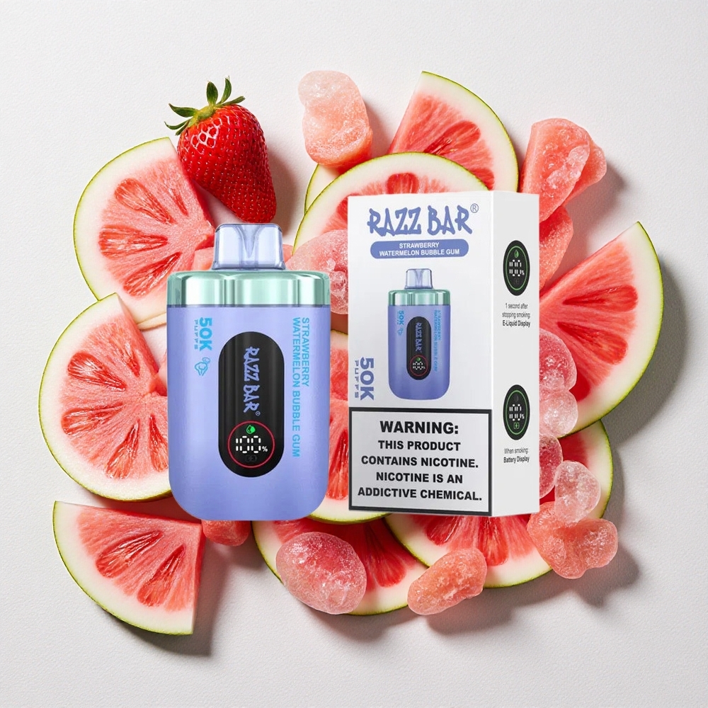 Fragola Anguria Bubble Gum Razz Bar 50K Puffs Ricaricabile Tipo-C