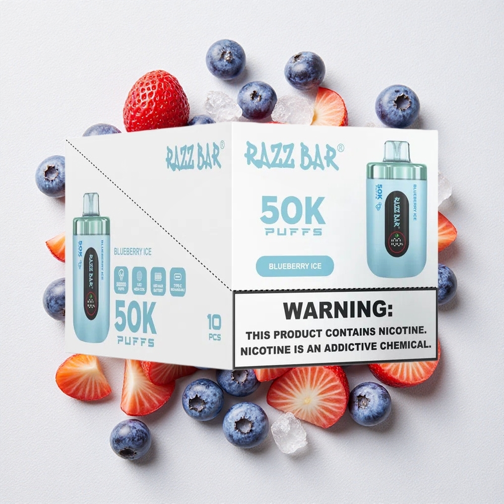 Mirtillo Ghiacciato Razz Bar 50K Puffs Ricaricabile Tipo-C