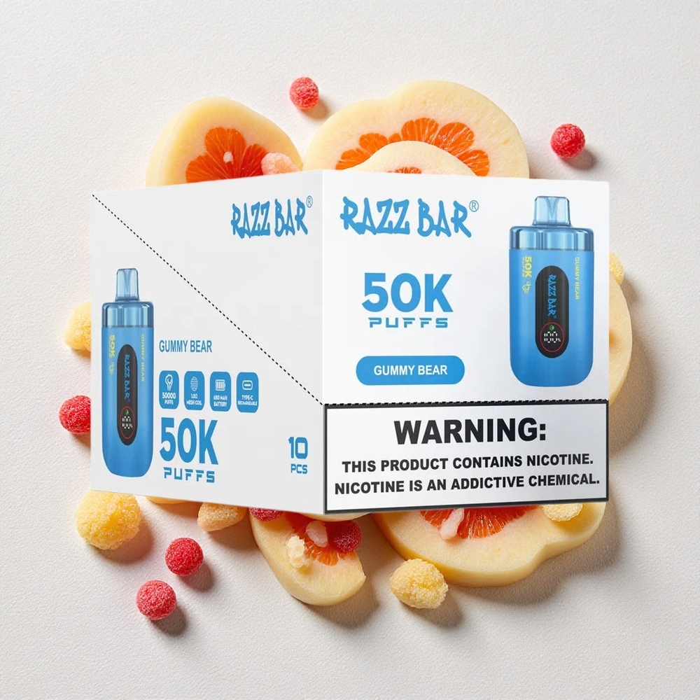 Orso Gommoso Razz Bar 50000 Puffs 1.0 Ohm Mesh Batteria 650 Mah