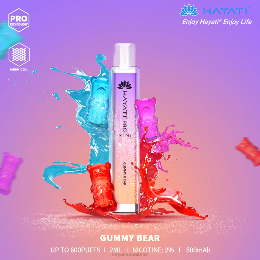 Hayati Pro Mini monouso 6NH010 Hayati flavour list orsetto gommoso
