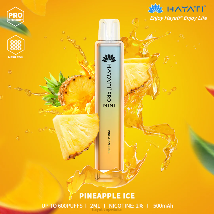 Hayati Pro Mini monouso 6NH017 Hayati vape review ghiaccio all'ananas
