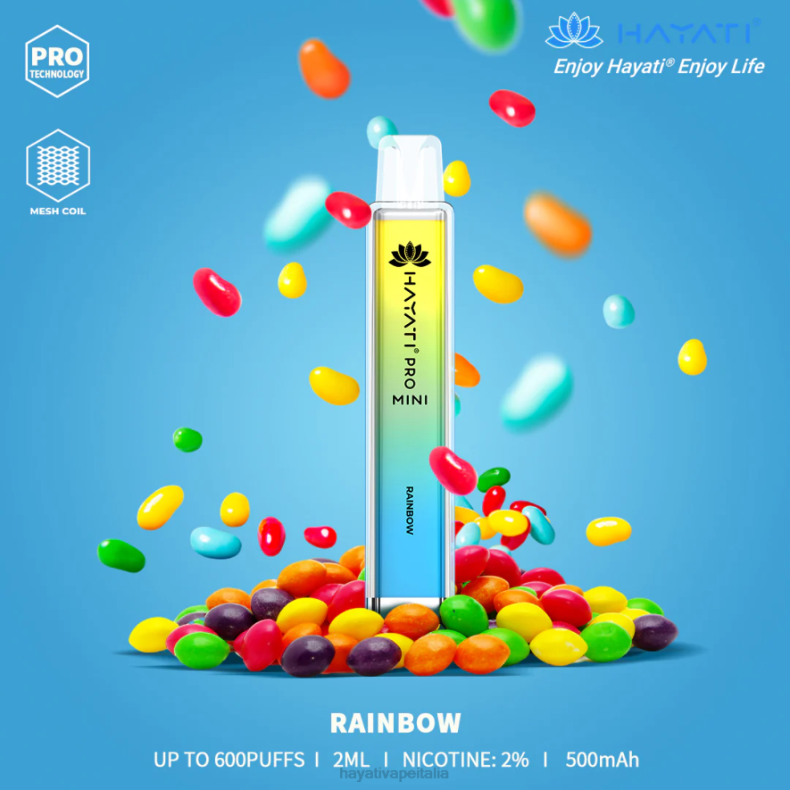 Hayati Pro Mini monouso 6NH019 Hayati store italia arcobaleno