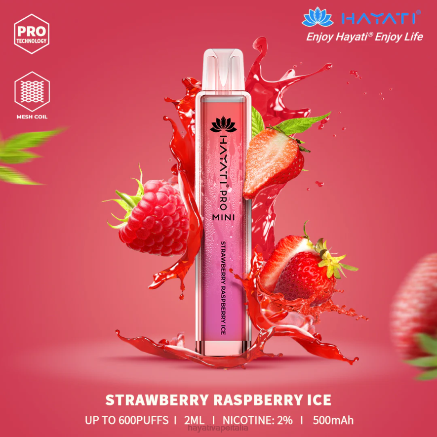 Hayati Pro Mini monouso 6NH022 Hayati milano gelato alla fragola e lampone