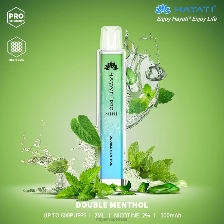 Hayati Pro Mini monouso 6NH08 Hayati vape shop doppio mentolo