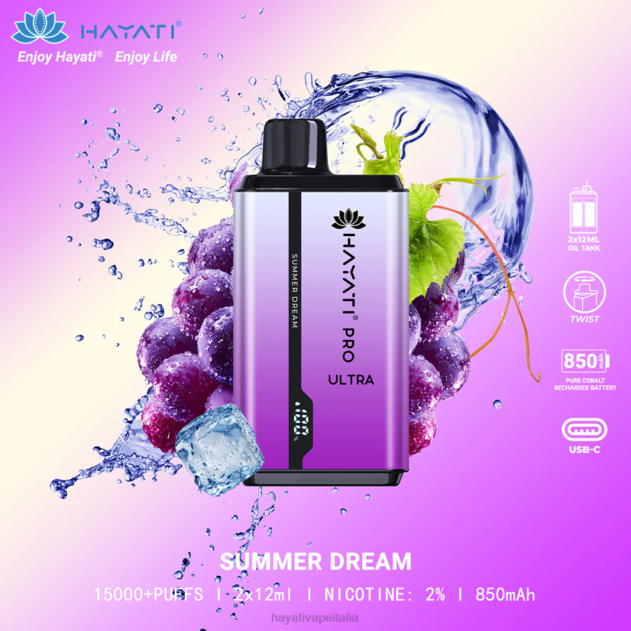 Hayati Pro Ultra 15000 puff usa e getta 6NH0212 Hayati milano sogno estivo
