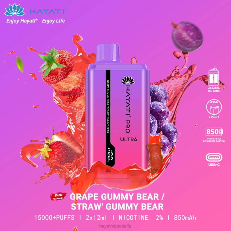 orsetto gommoso all'uva/orsetto gommoso alla fragola