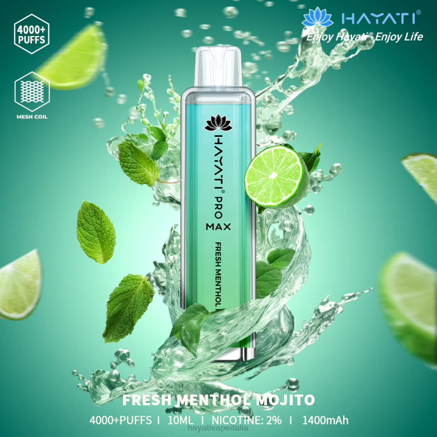 Hayati Pro Max monouso 6NH0133 Hayati vape italia mojito fresco al mentolo