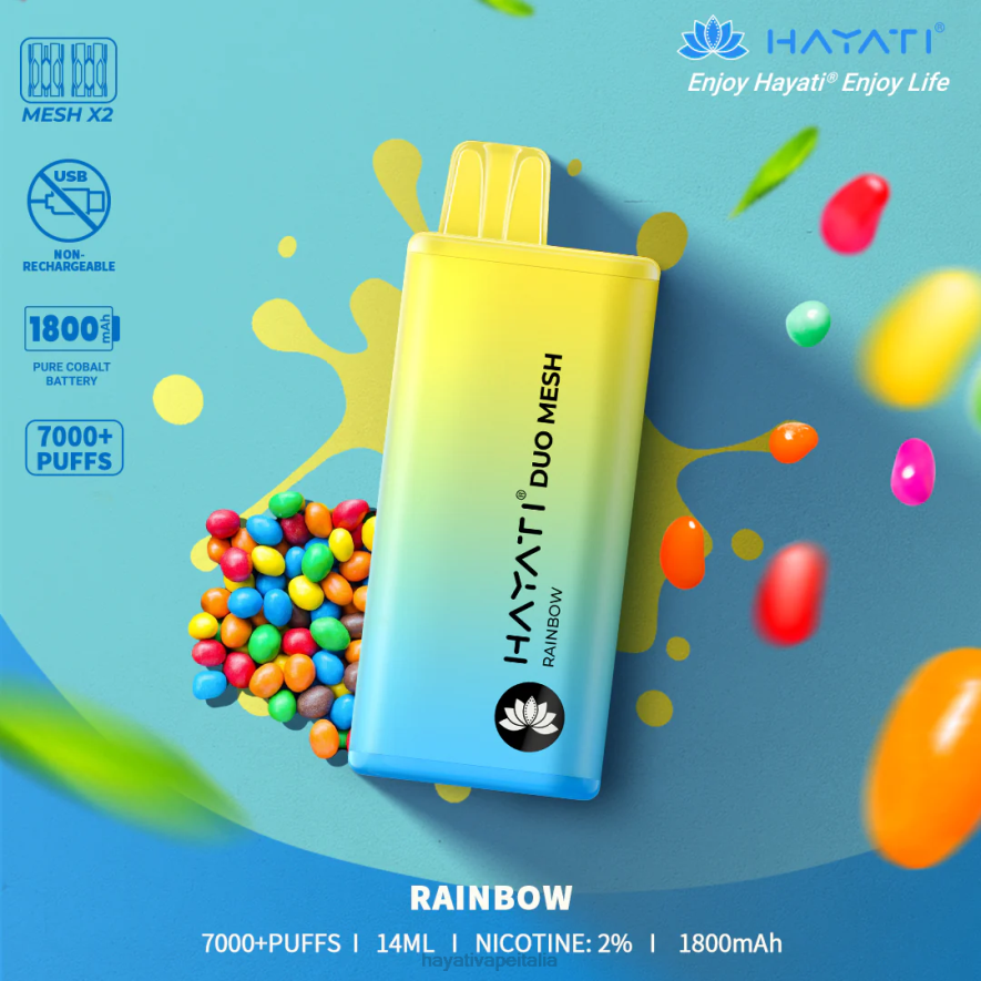 Hayati Duo Mesh monouso 6NH0176 Hayati vape near me arcobaleno
